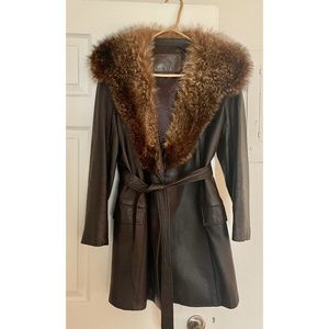 Dan Di Modes Vintage Brown Leather Fur Jacket 6